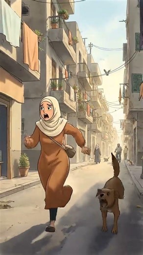 زغلوله الكلب جرى وراها فى الشارع يا ترى عملت اى#foryou #كرتون #shorts #ai #women #dog #cartoon