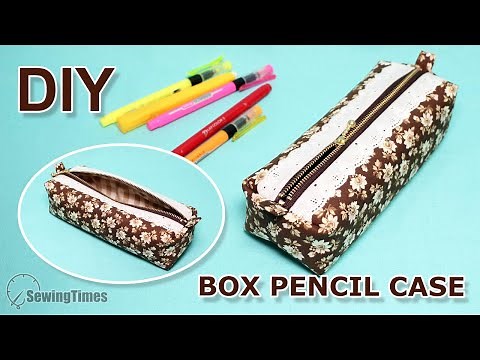 DIY Box Pencil Case | Zippered Box Pouch Sewing Tutorial [sewingtimes]