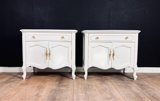 Available! Nightstand Set French Provincial Solid Wood in White Set Pair End Tables Accent Sidetables Customizable Color - Etsy