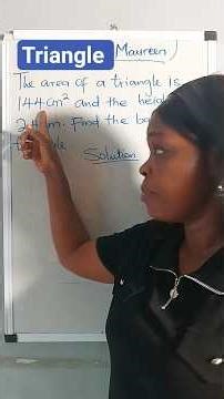 How to find the base of a triangle when the area is given #maths #education #triangle #mathteacher