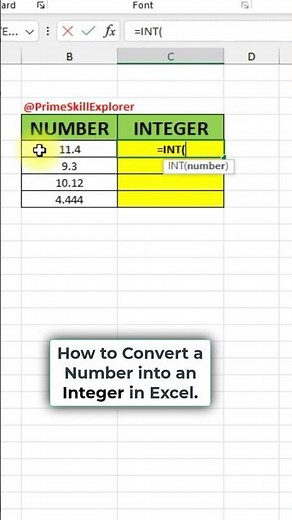 How to Convert a Number into an Integer in Excel! #excel