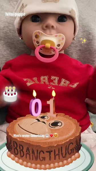 Mimi‘s erster Geburtstag 🥹😍💗#ivita #puppe #reborn #ivitasilikonbaby #ivitasiliconebaby #fakebaby #💗 #geburstag #reborn
