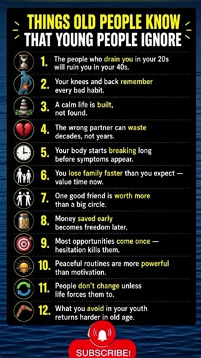 12 Life Lessons Older People Know That Young People Often Learn Too Late 🧠⏳