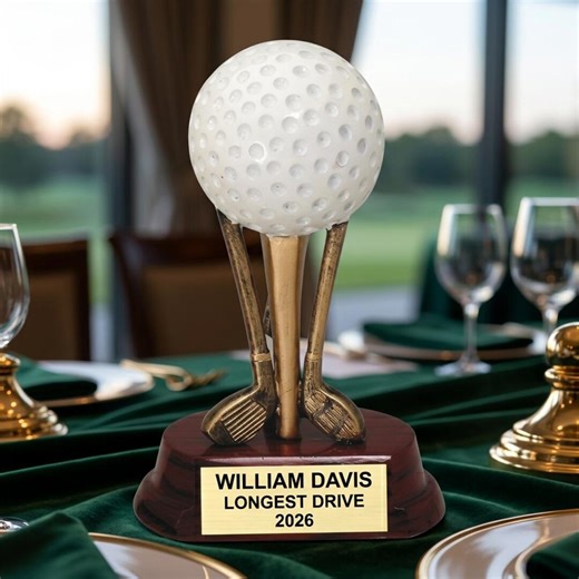 Golf Award Trophy | Personalized | Custom Engraved | Golf Ball on Clubs | Champion | Gift | Tournament | Hole in One - Etsy
