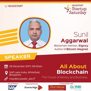 Register now: bit.ly/ssblr_dec17 Learn everything about #blockchain from the experts. We have awesome line of experts from Signzy, Accel Partners- India, WandX, ThroughBit, #EasterEggApp, Startup Tunnel, and KrypC during this Startup Saturday - All About Blockchain by Headstart Bangalore in association with Startereum: India's Multicity Accelerator and DERBI Foundation Date: 9th December Venue: SAP LAB India, Bangalore #StartupSaturday #ssblr | Headstart Bangalore