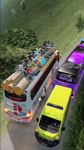 A Terrifying Bus Journey on Mountain Roads with Overloaded Passengers - Euro Truck Simulator 2