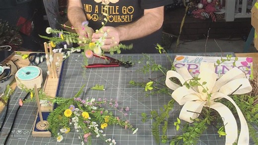 7.2K views · 114 reactions | And this afternoon, Damon is showing us how to make a classic looking Hello Spring grapevine wreath. This is a great one for all season long! What are y'all working on today? | DecoExchange | Facebook