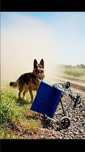 Police K9 saves elderly woman in wheelchair stuck on railway tracks #dog #saves #goldenretriever