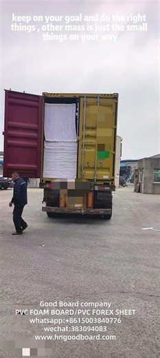 loading the goods with pvc foam board/pvc forex sheet