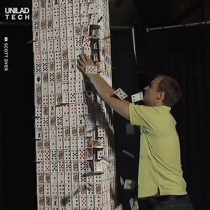 686K views · 6K reactions | Over 40 hours and 29,000 cards were used to create this card tower... And it only takes seconds for it to get destroyed  | UNILAD Tech | Facebook
