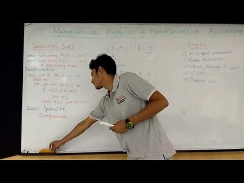 Mathematical Analysis of Non Recursive Algorithms by Kushal and Rajeev