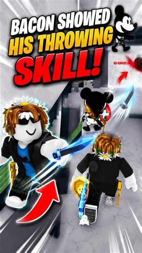 Bacon's INSANE Knife Throw Skill! 😱🔪 | MM2 Roblox #roblox