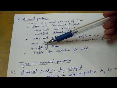 Types of partners (class 11 business studies)
