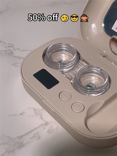 This contact lens cleaner actually works!👀 UV ultrasonic waves remove protein buildup and makeup residue. With timer and 3 settings, lenses come out feeling fresh and comfortable.