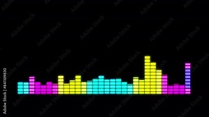 Audio equalizer bars moving. Colorful music equalizer Animation.