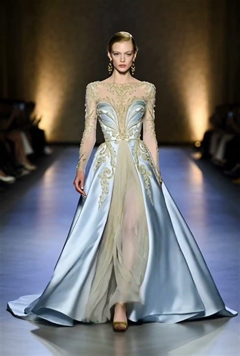 Royal Blue Couture Gown ✨ #FashionShow2026 #HauteCouture #LuxuryFashion #runwaystyle #fypシ #dress