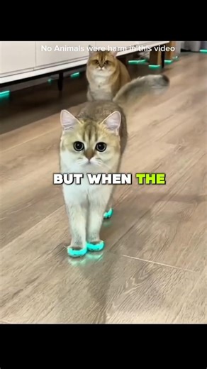 this owner made lightning shoe for his cats🙉