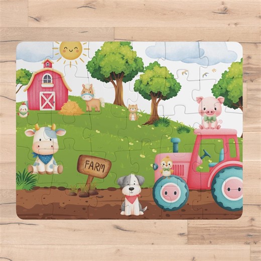 PUZZLE Farm Animals Theme, 30-piece, Kids Jigsaw Puzzle, Montessori Toy, Educational Gift, Preschooler Puzzle - Etsy