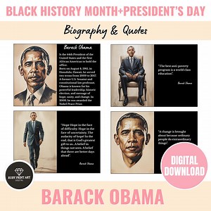Barack Obama Biography Poster, Black History Month Quotes Classroom Decor (digital Download) - Etsy