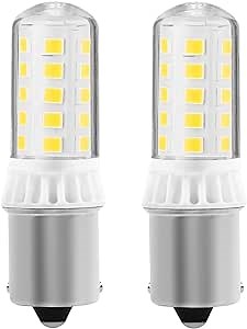 BA15S 12V LED Bayonet RV Back-Up LED Bulb for RV Landscape Patio Light Deck Light Lawn Mower, Snowblower Replacement, 1103/1141 / 1156 Single Contact Base AC/DC12V-24V (2 Pack, Cool White)