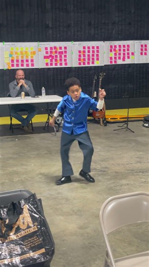 Juliano Valdi practicing James brown footwork! typical lunch break activities. #michaelmovie