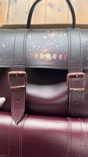 The butterflies moon backpack collection in burgundy colour #backpack #burgundy #butterflies #moon | Grafea