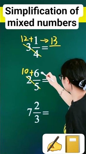 simplification of mixed numbers tips aand tricks📔🧠 #math #mathematics #school #fyp #shorts