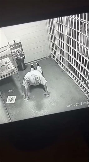 Elderly Inmate Struggles With Push-Ups in Jail | Awkward Prison CCTV Footage