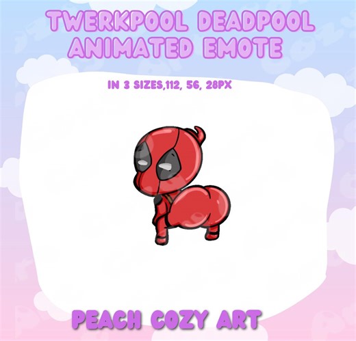 Twerkpool Deadpool Animated Emote | Chibi Emote | Twitch | Discord | Marvel Rivals - Etsy