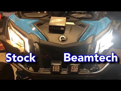 BeamTech S1-H11 LED light kit installed into a 2019 Can Am Maverick Sport XRC. Big difference!