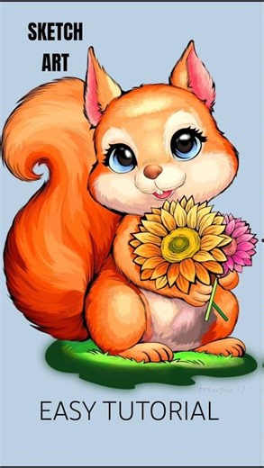 Squirrel drawing | DRAWPIX17 #art #squirrel #relaxing