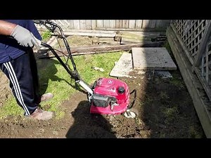 Using Roto Tiller in my Backyard to Install Sod (Honda Light Duty Tiller Rental from Home Depot)