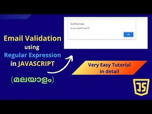 Email Validation using Regular Expression in JavaScript | Very Easy Tutorial in detail | MALAYALAM .