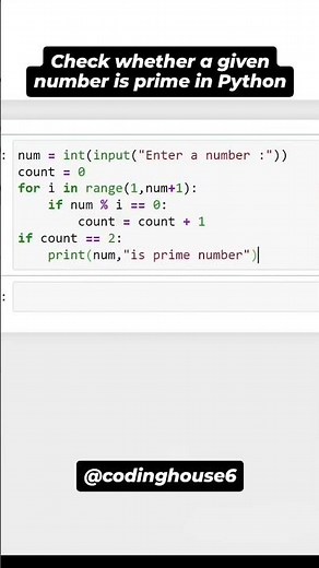 How to Check Prime Number in Python | Easy Logic #coding #python