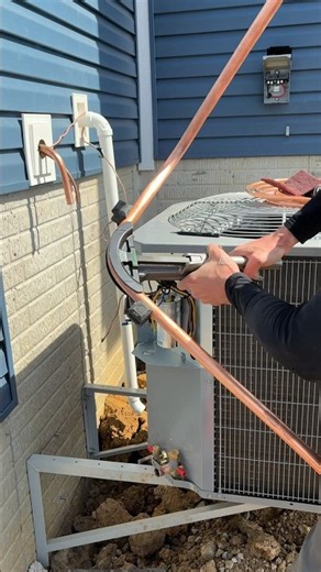 Condenser Install #hvac #hvaclife #hvacinstall #heatingandcooling #foryou
