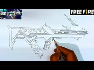 FREE FIRE NEW GROZA SKIN DRAWING/TOP EVO GROZA GUN DRAWING STEP BY STEP/FREE FIRE GUN DRAWING
