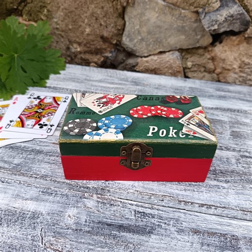 Wooden Playing Cards Box, Decoupage Card Storage, Poker and Bridge Gift - Etsy