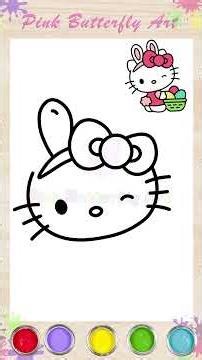 Easter Drawing Hello Kitty Drawing and Coloring Animation for Kids Toddlers Preschooler