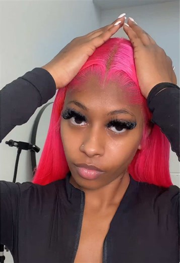 Mini Lagos Hairline Transformation on Pink Hair