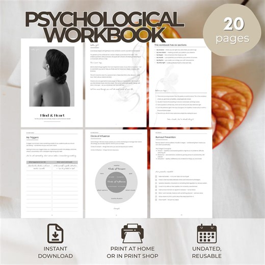 Inner Healing Workbook PDF, Self Discovery Journal, Wheel of Life Printable, Psychological Self Reflection Exercises Digital Download - Etsy