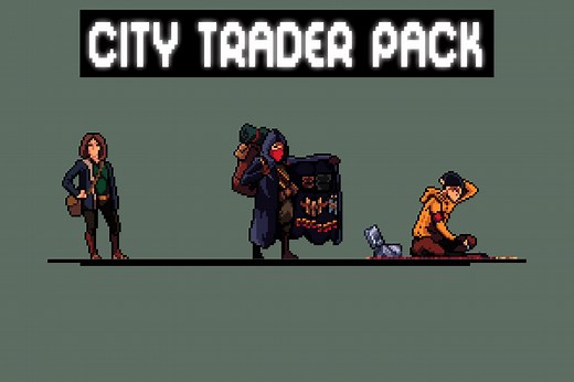 Free City Trader Character Pixel Sprites by Free Game Assets (GUI, Sprite, Tilesets)