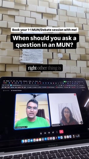 The Sankalp Show | Debate | Communication & Public Speaking on Instagram: "Book your 1:1 MUN/debate session with me through the link in bio! When should you ask a question in an MUN? [MUNs, debate, committee, Indian committee, speeches, POI, point of information, asking question in an MUN, confidence building, public speaking, the Sankalp show] #mun #thesankalpshow"