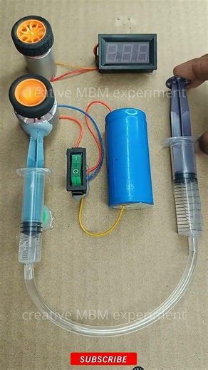 DC Motor Generates Power with Voltmeter #dcmotor #generator #diy #shorts