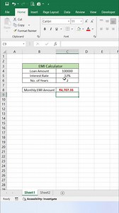 20K views · 137 reactions | EMI Calculate in Excel  #exceltips #exceltricks #exceltutorial #explore | computernotion | Facebook