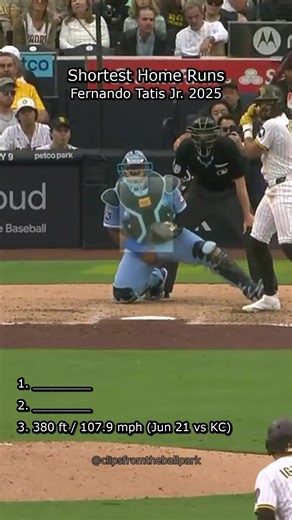 Shortest Home Runs by Fernando Tatis Jr. in 2025