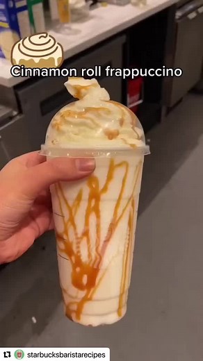 How to Make a Delicious Cinnamon Roll Frappuccino at Starbucks!