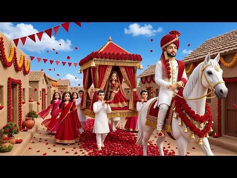 🌹 Red Theme Miniature Doll Indian Village Wedding | Baraat & Rukhsati | Bride Doll Story | 4K ASMR