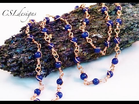 Wire wrapped loop gemstone chain | Make your own chain series