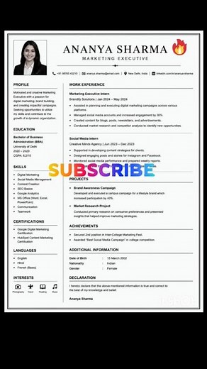 📄 Professional CV Design 2026 ✨ | ATS Friendly Resume 💼 | Best CV Format 🔥