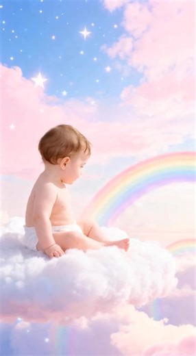 Dreamy Cloud Ride With Baby and Friends . #babytiktok #kidsoftiktok #aiart #babylove